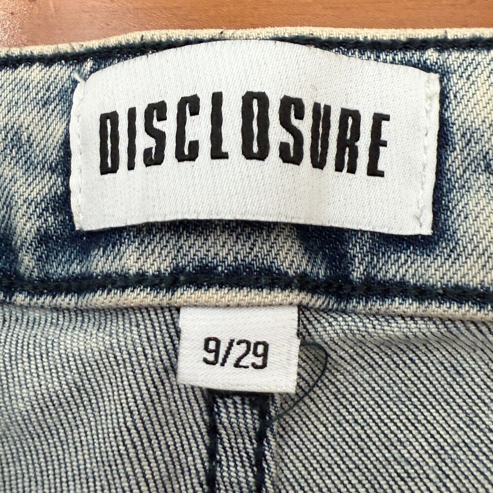 Women Disclosure Acid Wash Blue Cargo Denim Jeans Utility Streetwear Size 29 - Picture 4 of 7